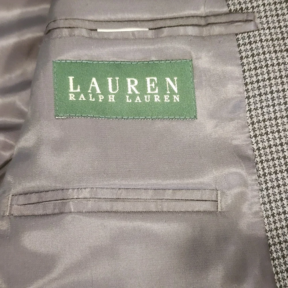 Lauren Ralph Lauren‎ LRL Sport Coat Mens 46L Gray Houndstooth Wool Blazer Career